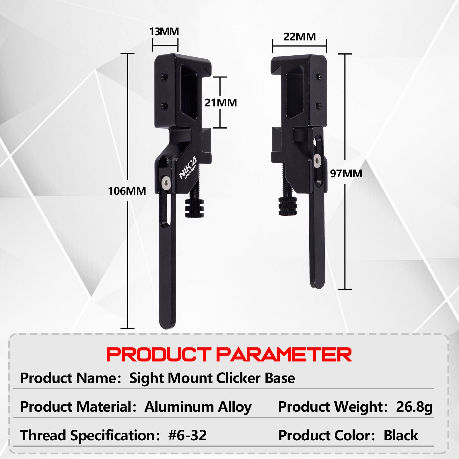 Archery Sight Mount Extended Clicker Base