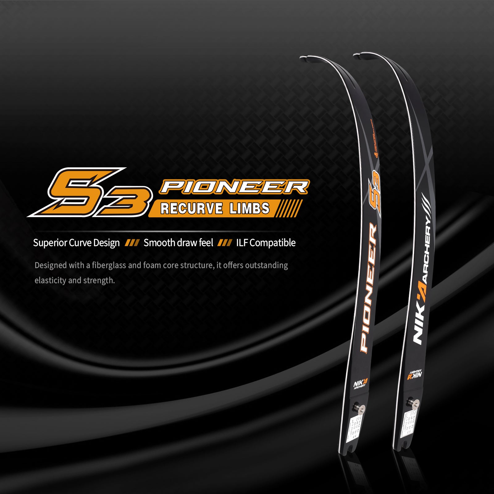 Nika Archery S3 Pioneer Foam Core ILF Recurve Limbs
