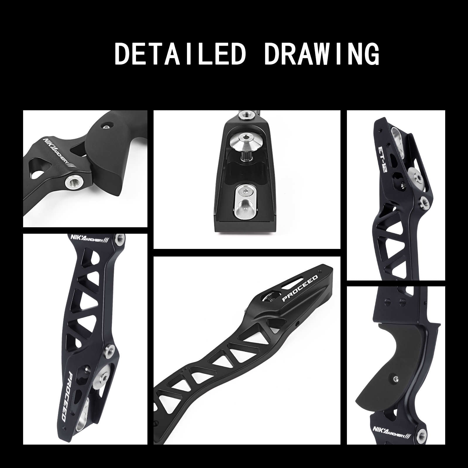 NIKA-ARCHERY ET-12 PROCEED 25inch ILF Recurve Riser RH/LH