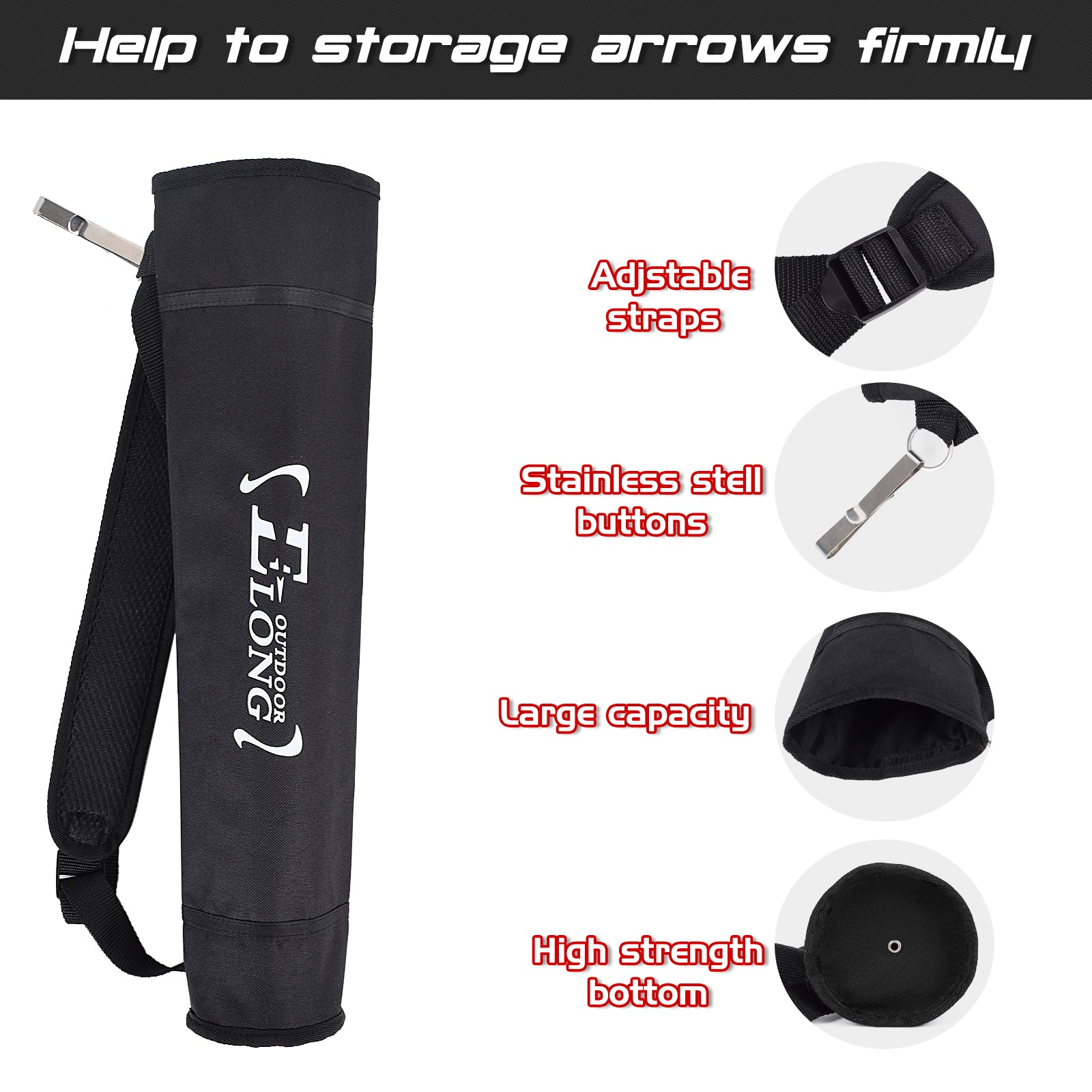 Archery Back Hip Arrow Quiver Arrows Holder Bag