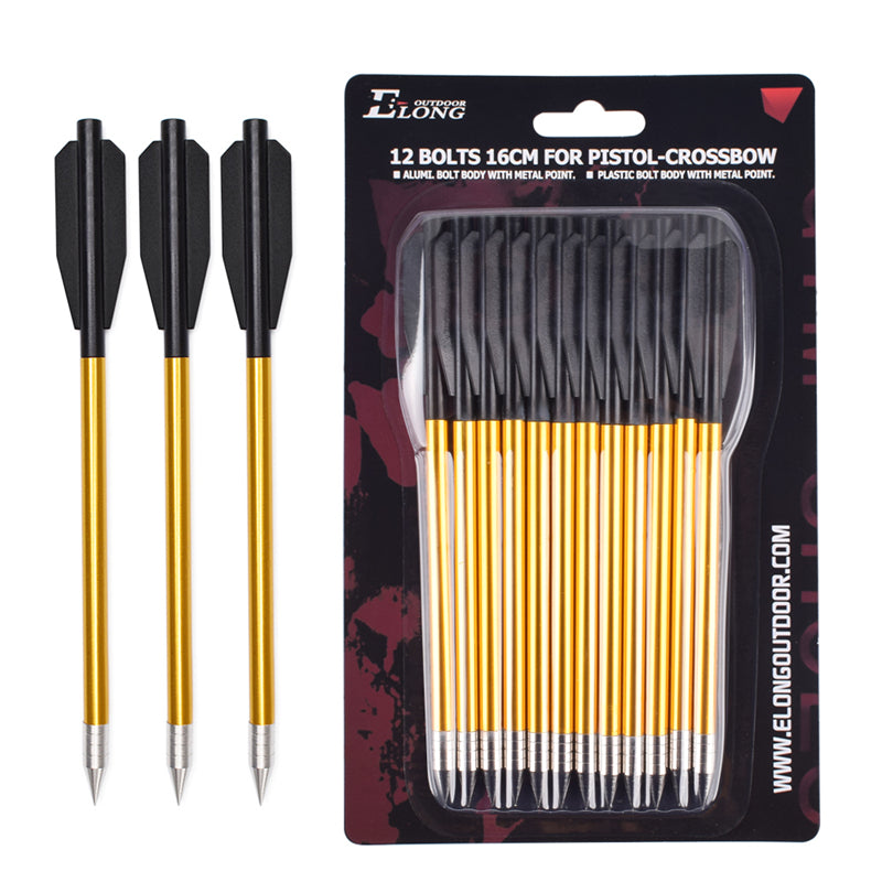 6.5 inch Crossbow Bolts Hollow Aluminum Carbon Steel Point