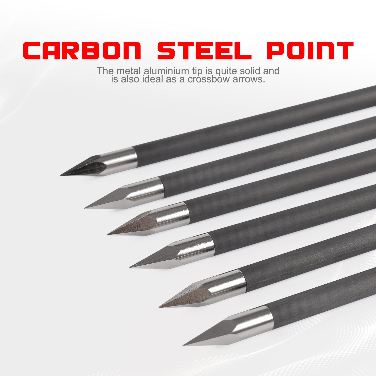 16cm Pistol Carbon Crossbow Bolts with 2pcs Red Vane