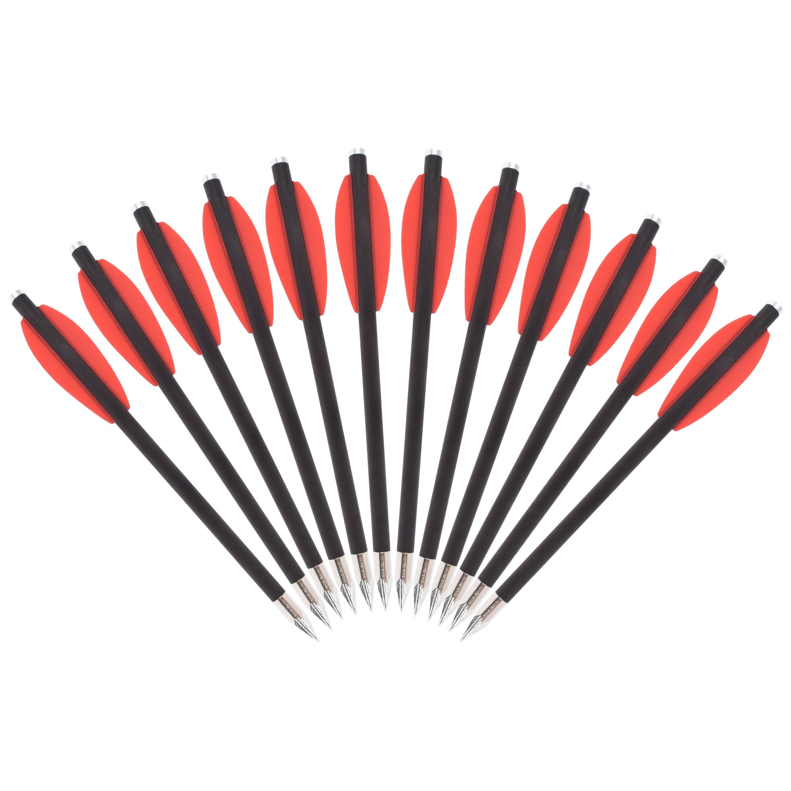 16cm Pistol Carbon Crossbow Bolts with 2pcs Red Vane
