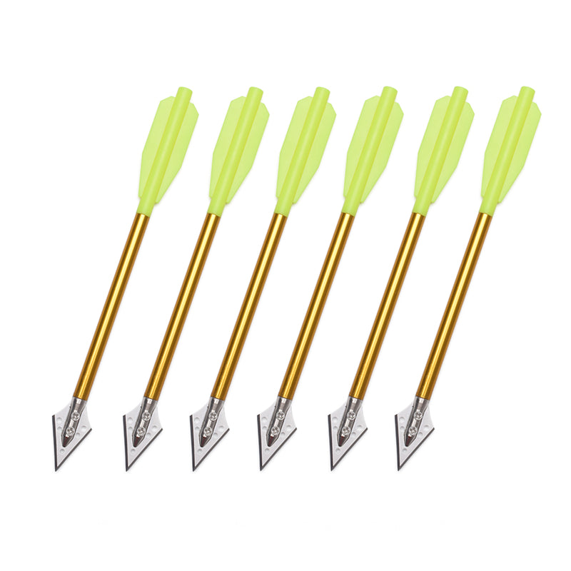 3/6PCS 6.3 Inch Aluminium Crossbow Bolts with Broadheads Steel Tips