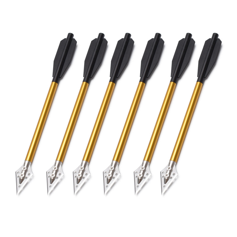 3/6PCS 6.3 Inch Aluminium Crossbow Bolts with Broadheads Steel Tips