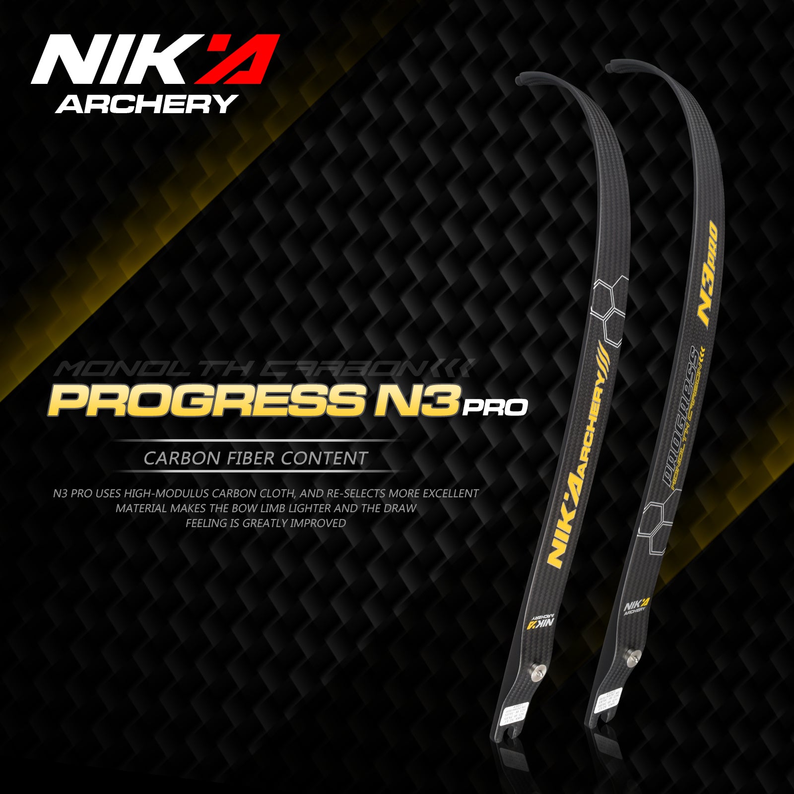 68" @25H N3 PRO Limbs 100% Carbon Fiber Limbs