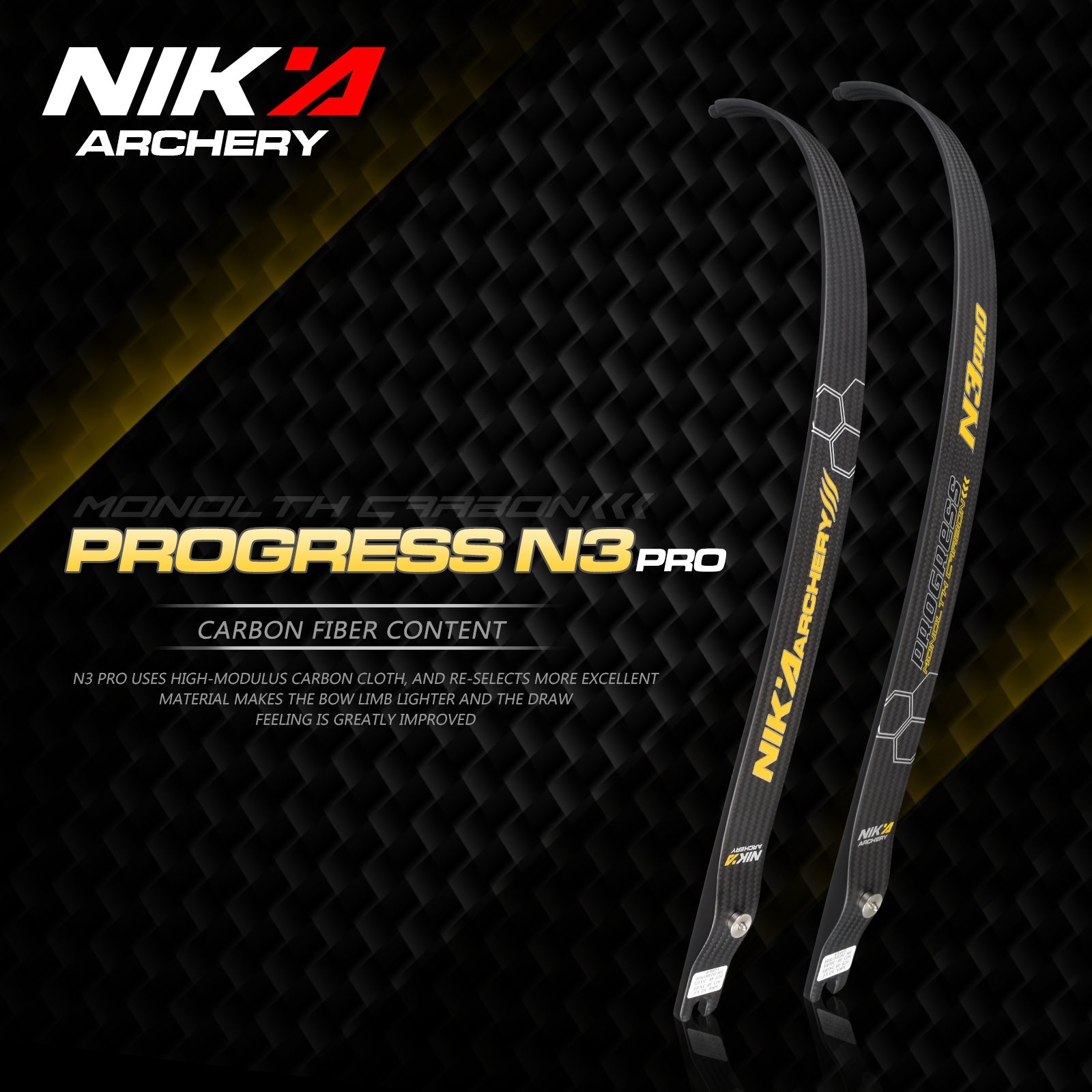 66" @25H N3 PRO Limbs 100% Carbon Fiber Limbs