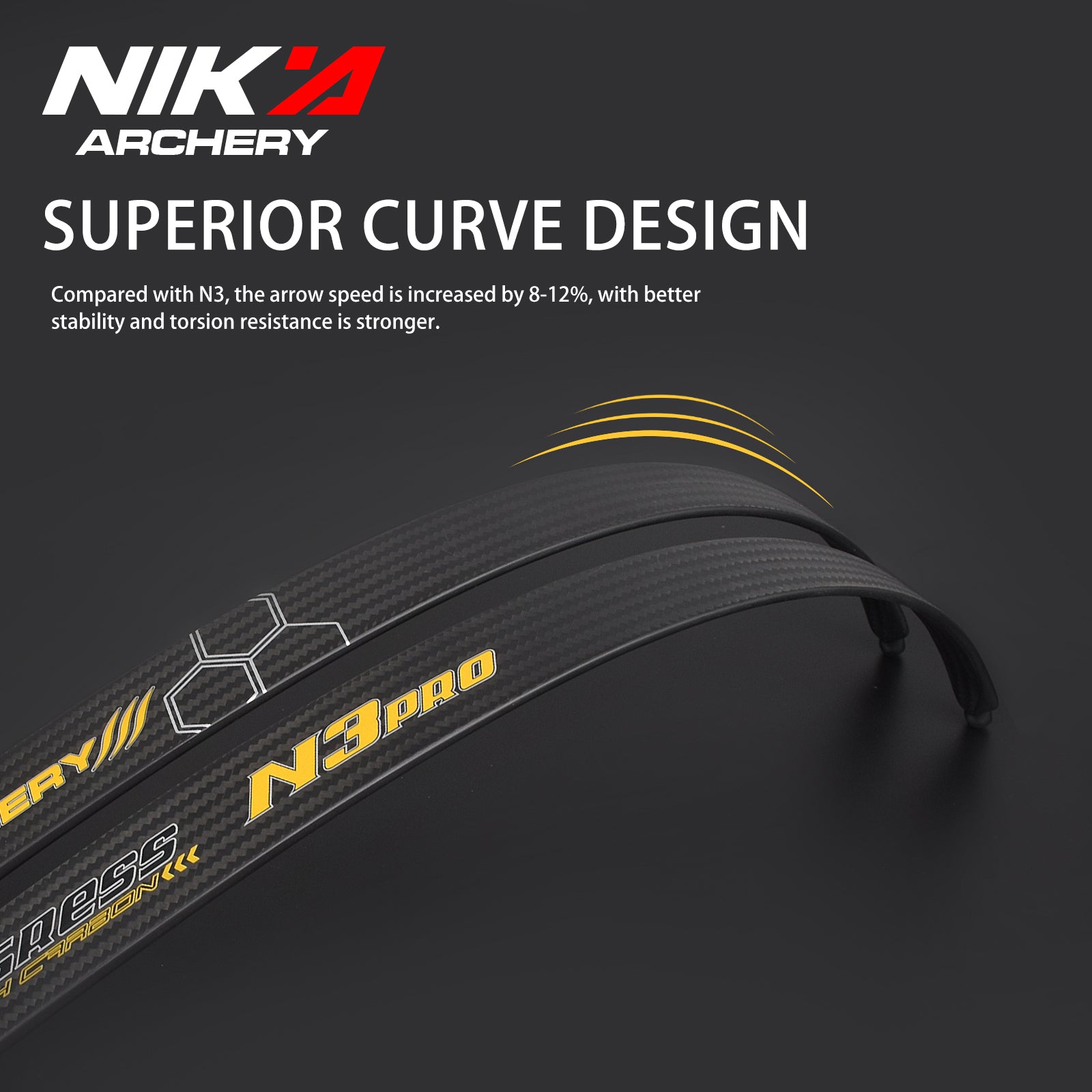 68" @25H N3 PRO Limbs 100% Carbon Fiber Limbs