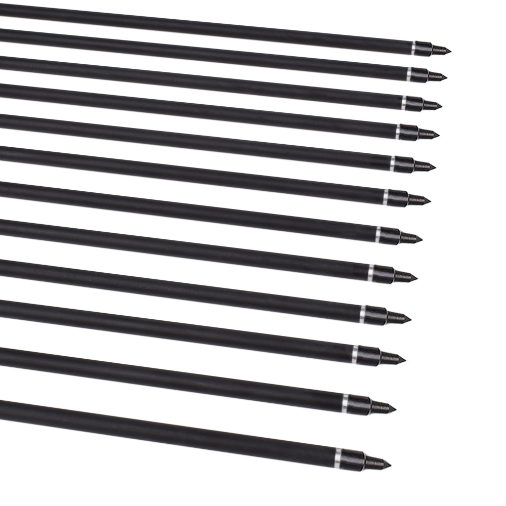 Youth Archery Carbon Arrows for Compound & Recurve & Traditional Bow (Pack of 12)