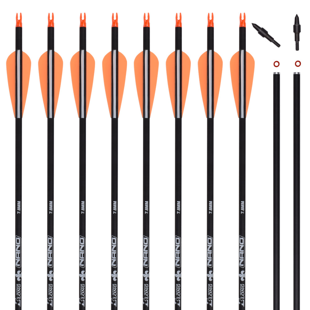 Youth Archery Carbon Arrows for Compound & Recurve & Traditional Bow (Pack  of 12)