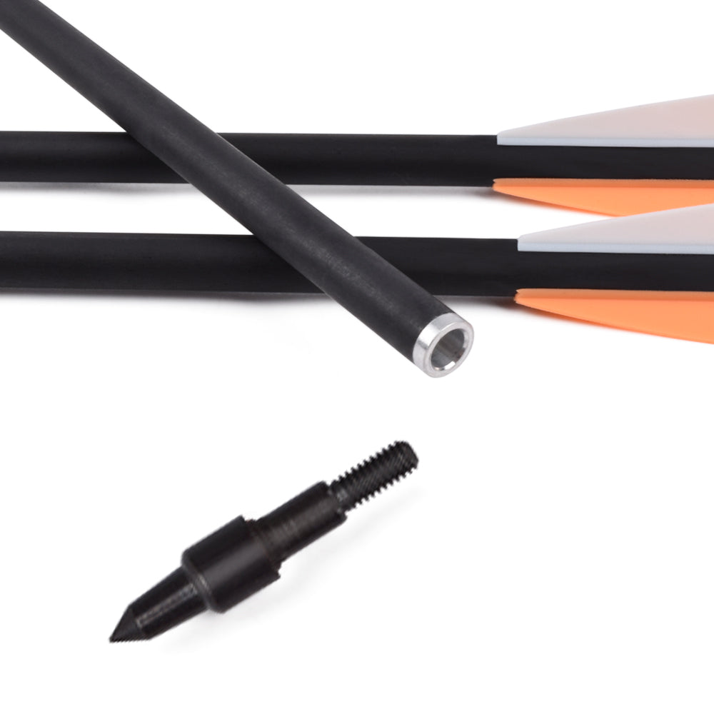 Youth Archery Carbon Arrows for Compound & Recurve & Traditional Bow (Pack of 12)
