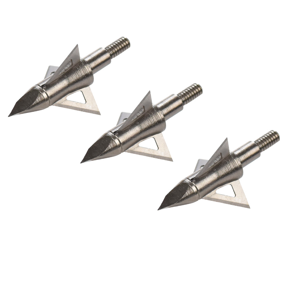 Archery Broadheads 3 Fixed Blade 100 Grain Arrow Head with Case Box