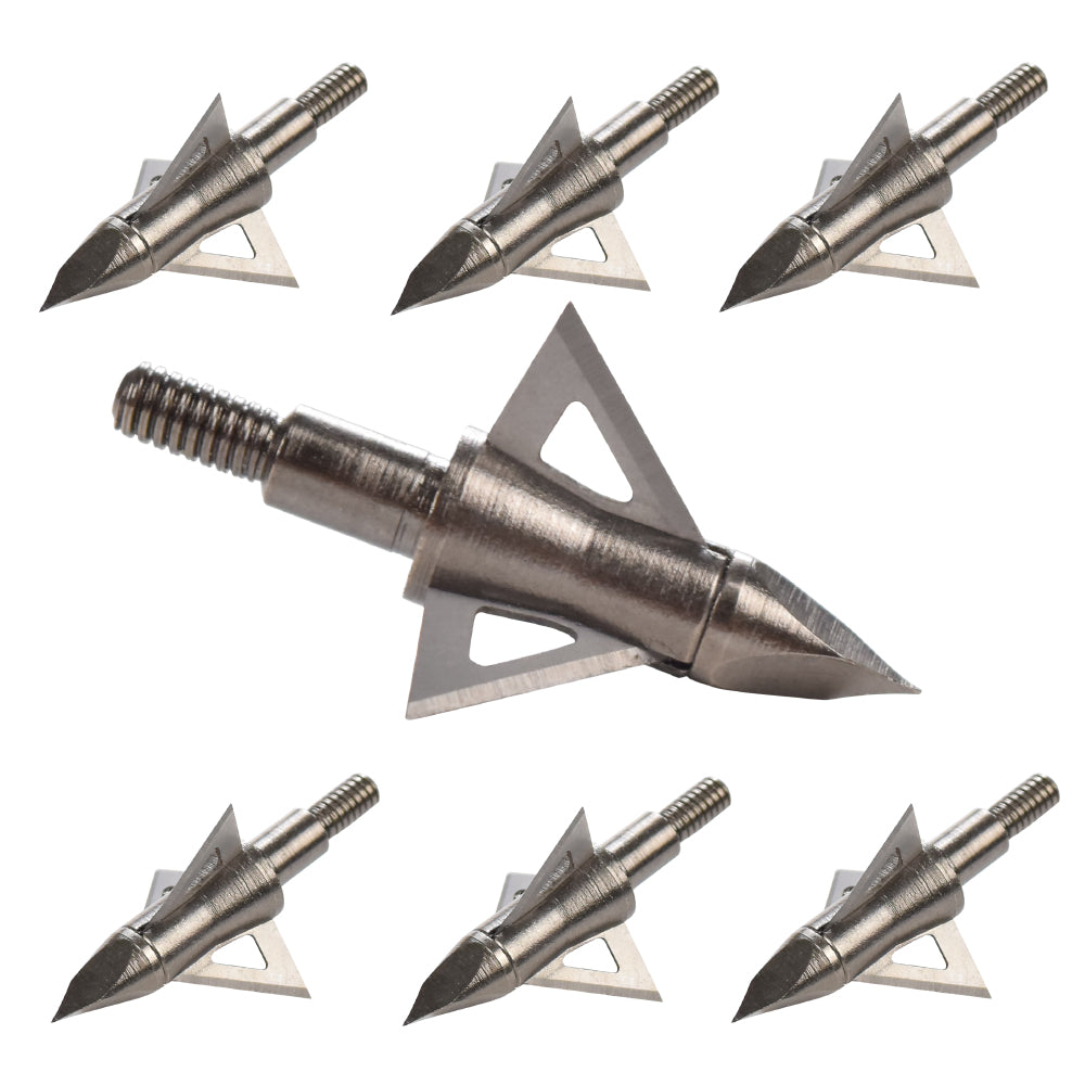 Archery Broadheads 3 Fixed Blade 100 Grain Arrow Head with Case Box