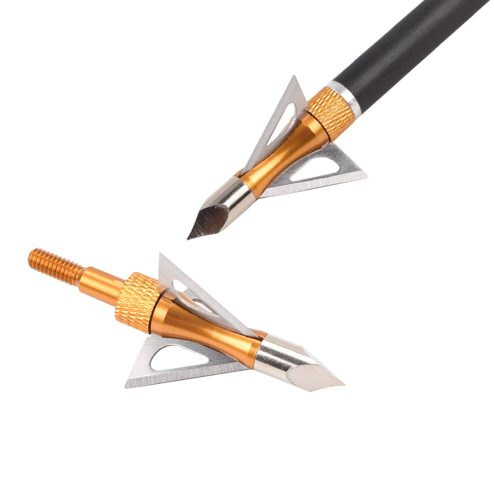 6X Broadheads Archery Hunting Arrowhead 100Gr 3 Blades with Case US
