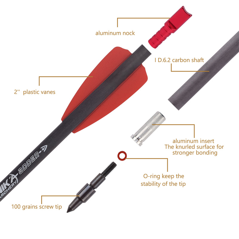 7.5 inch Carbon Crossbow Bolt For COBRA SYSTEM R9