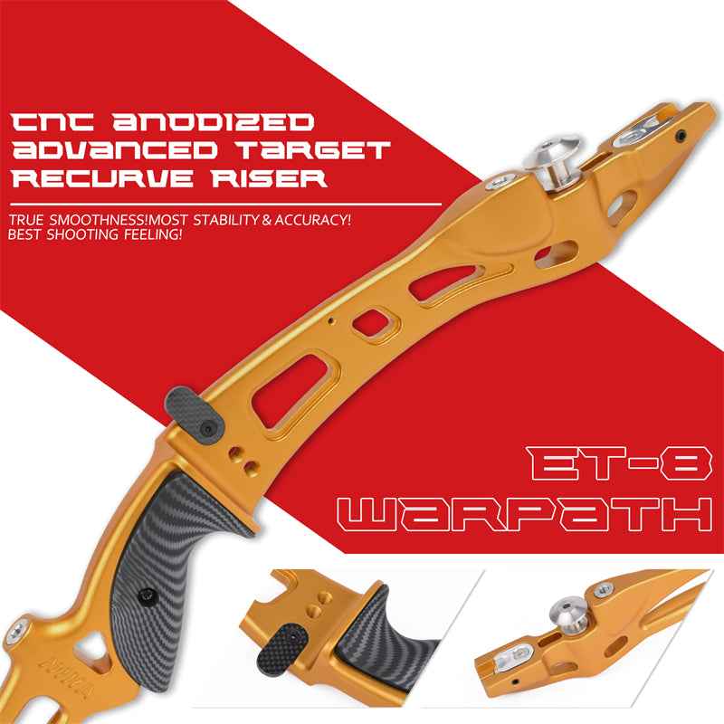 ET-8 68" Recurve Bow with 32-50LBS C1 Carbon Limb For Outdoor Sport Shooting Right Hand