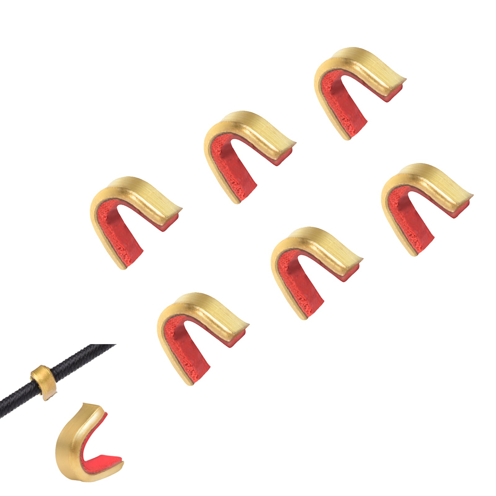 6pcs Archery String Nocking Buckle Points Brass Buckle Clips