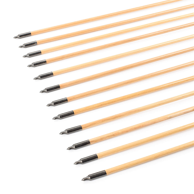 OD9mm 22-36 inch Wooden Arrow With Feather Archery Traditional Bow Shooting