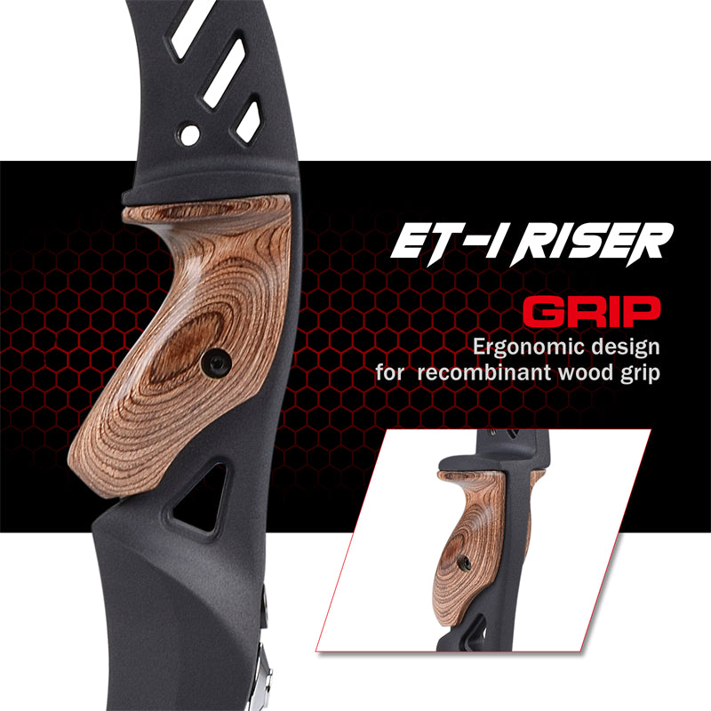 ET1 17 inch Archery ILF Bow Riser Wood Magnesium for Left Hand