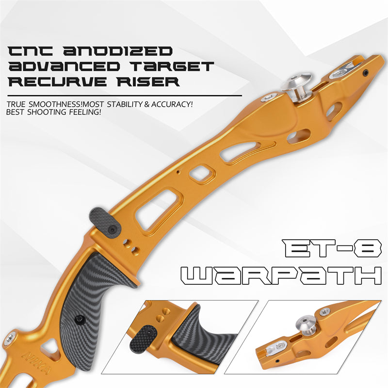 ET-8 68" Recurve Bow with 32-50LBS C1 Carbon Limb For Outdoor Sport Shooting Right Hand