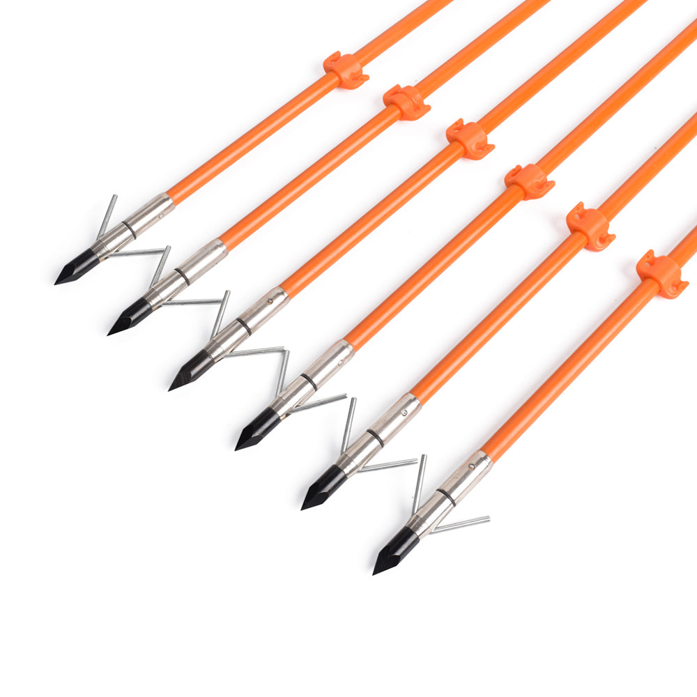 SHARROW 30 Inch Orange Solid Fiberglass Bow Fishing Arrows (12 Pack)