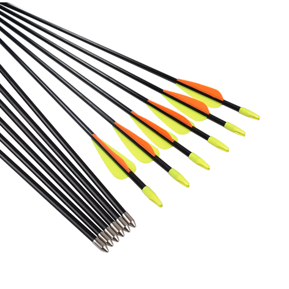 Youth Archery Fiberglass Arrows for Recurve bow Target Shooting (Pack of 12)