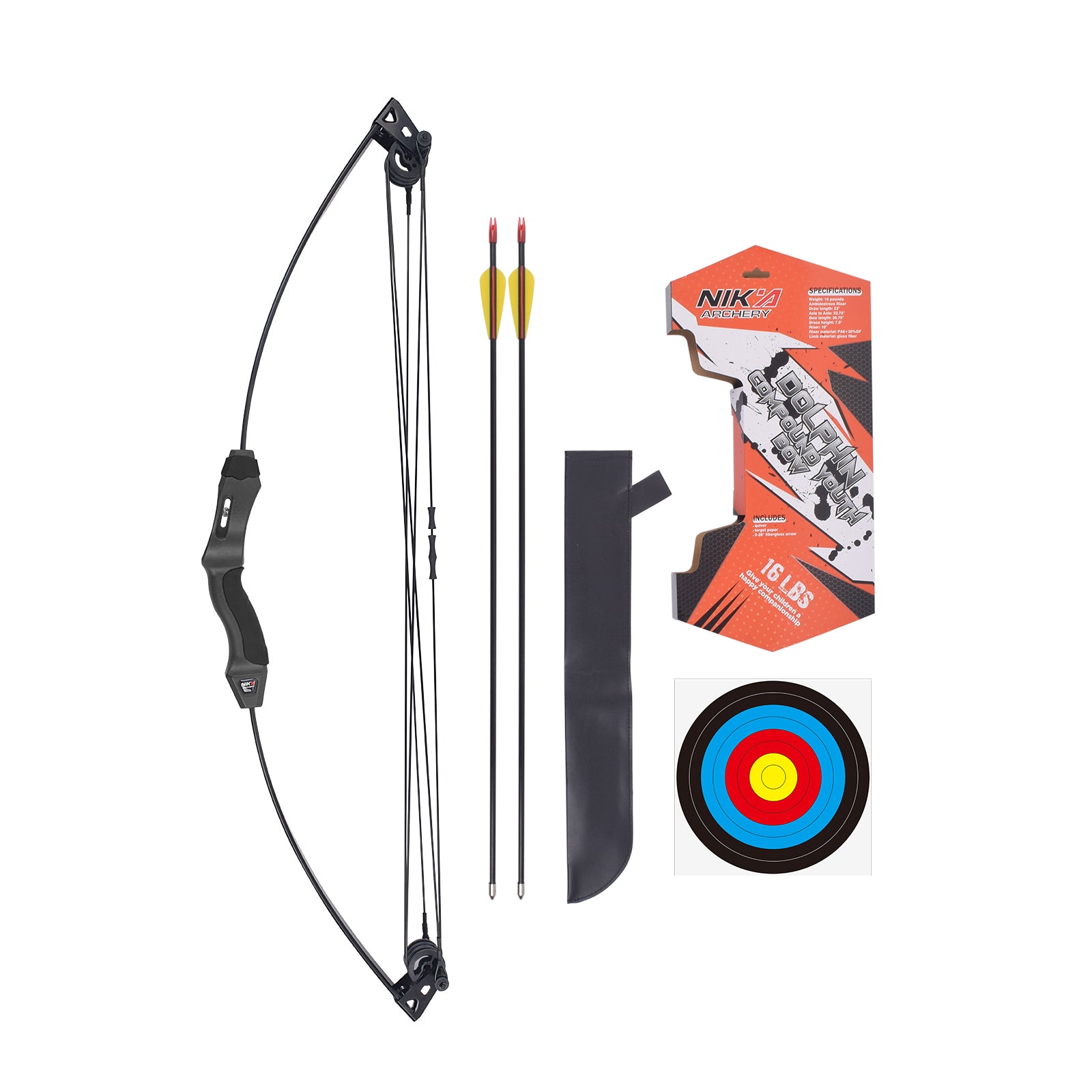 16LBS Compound Bow and Arrow Set Outdoor for Youth Children Junior Archery Beginner