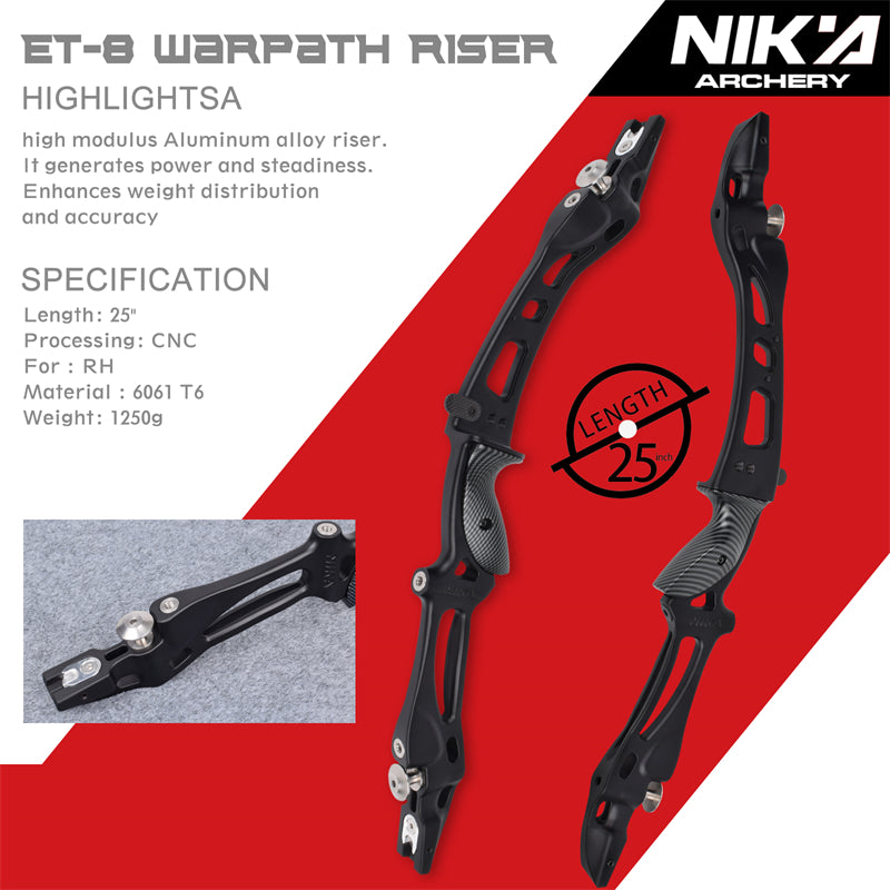 ET-8 68" Recurve Bow with 12-30LBS C1 Carbon Limb For Outdoor Sport Shooting Right Hand