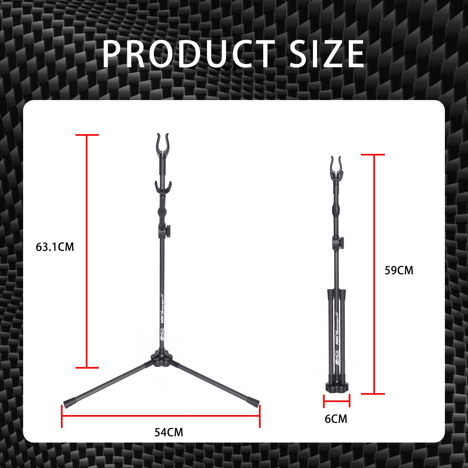 Professioneller ST07 Recurve-Bogenständer aus reinem Carbon-Fiberglas, 3K, faltbar, verstellbar und leichter