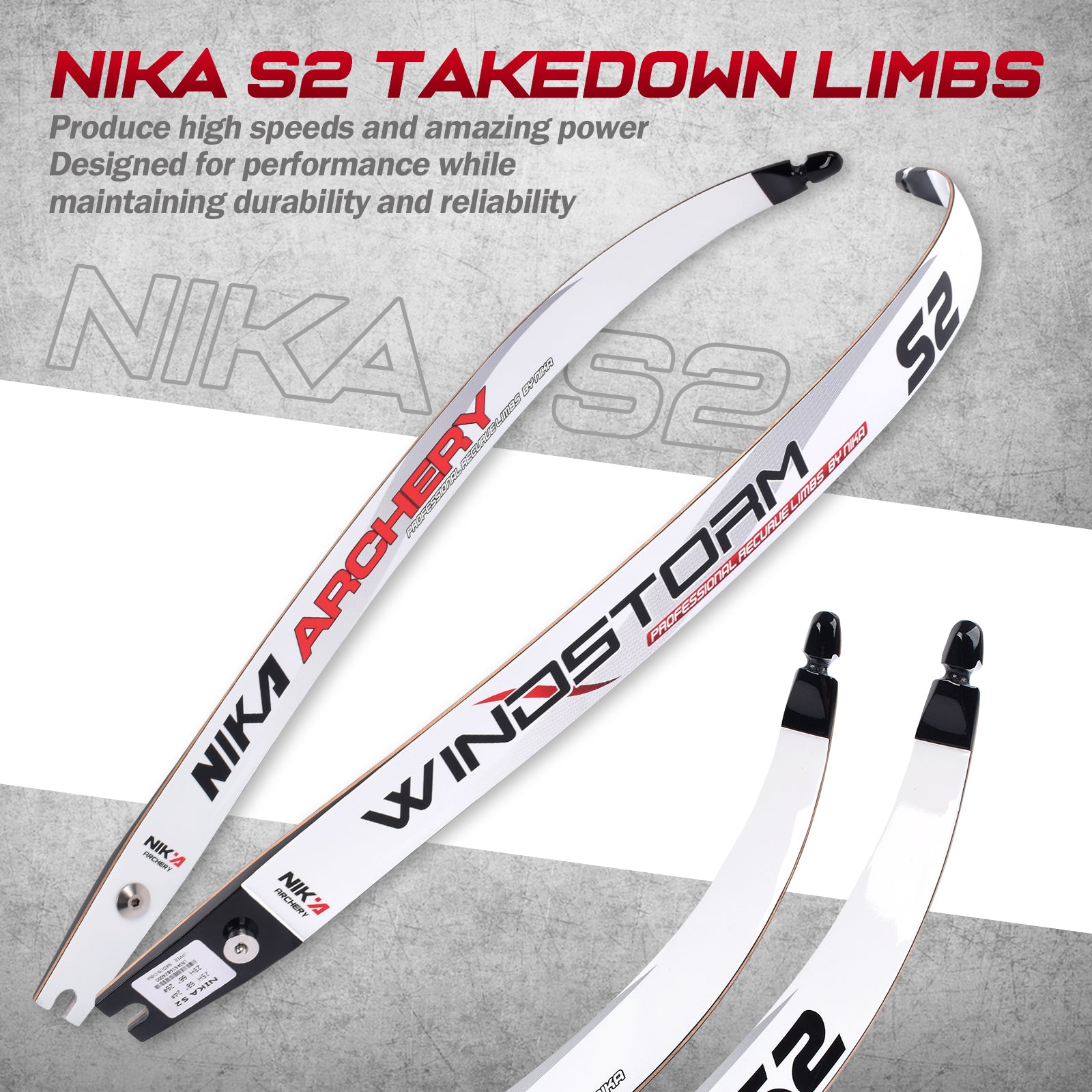 S2 Archery Recurve Limb For Recurve Bow 68"@25H