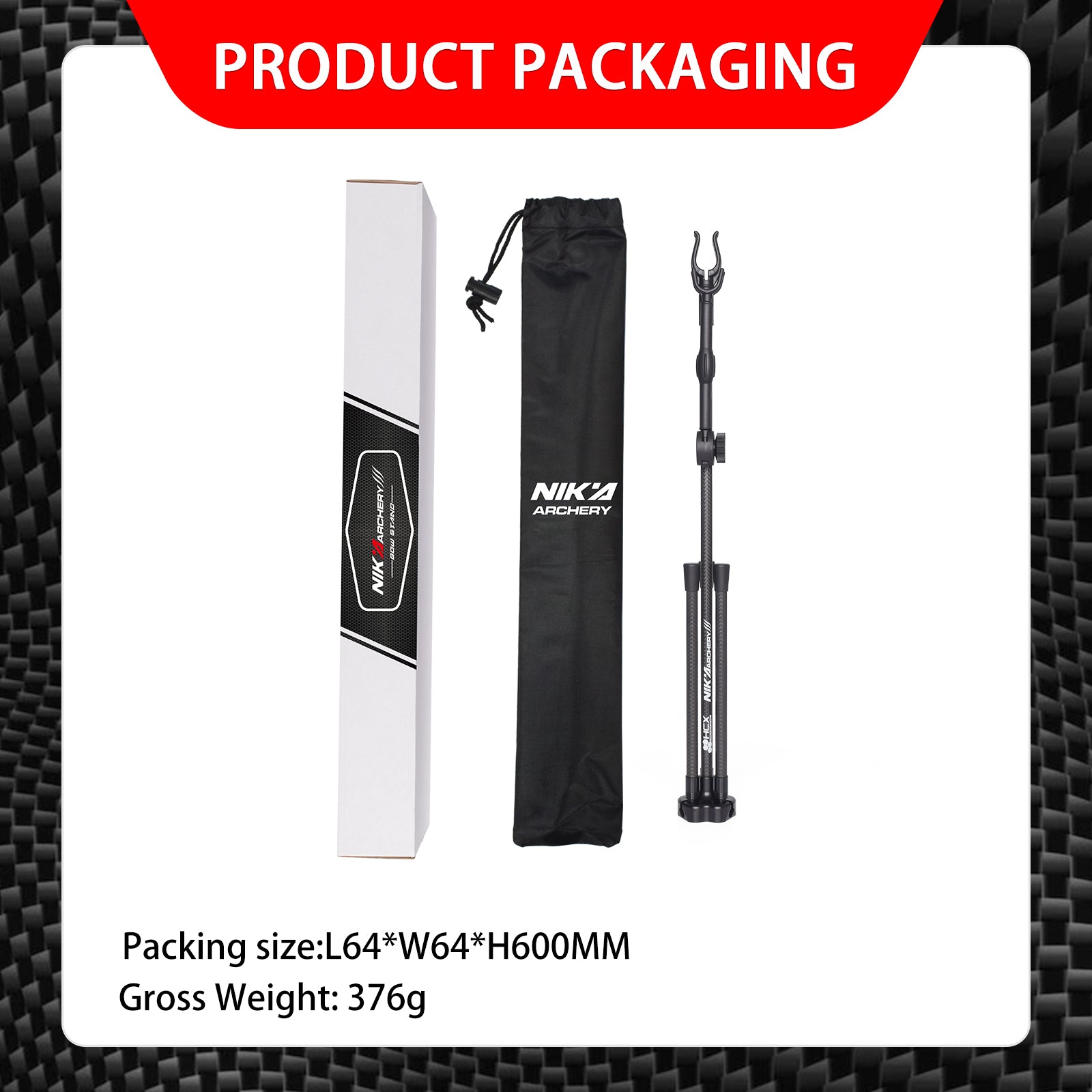 Professioneller ST07 Recurve-Bogenständer aus reinem Carbon-Fiberglas, 3K, faltbar, verstellbar und leichter