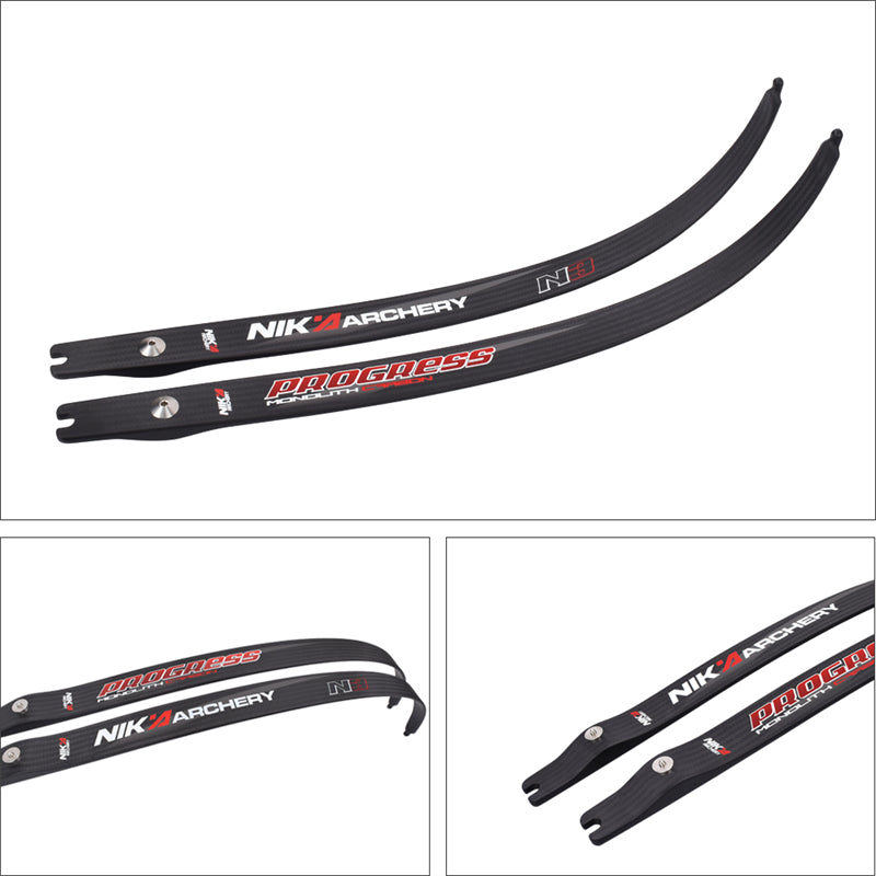 60" Archery Recurve Bow ET-1 ILF 17” Riser with N3 Carbon Fiber Limb Recurve Bow Limbs 20-48 lbs for Right Hand