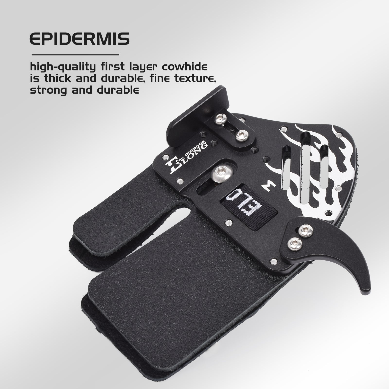 NEW Leather Aluminum Archery Recurve Bow Finger Tab for Right Hand