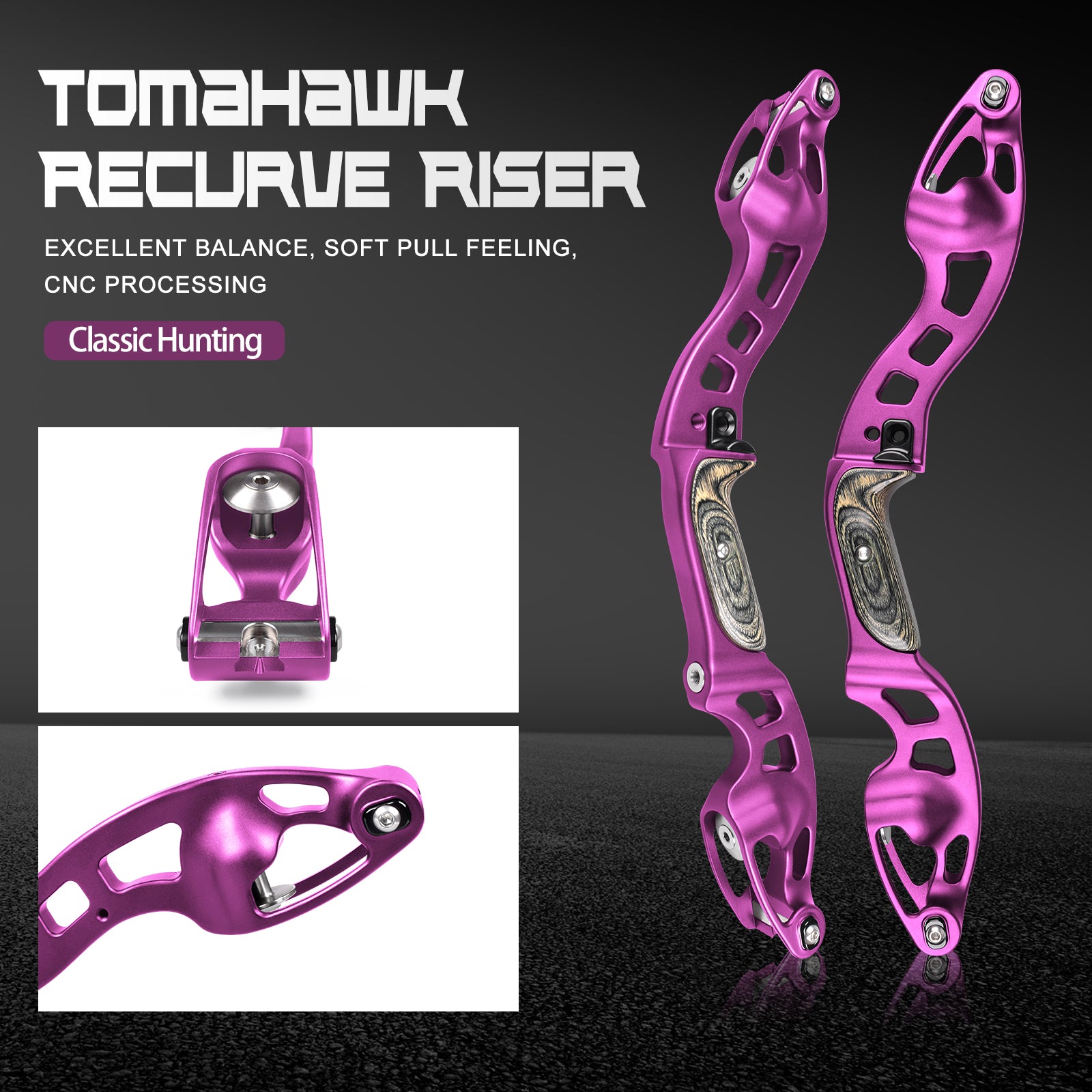 ET-10 TOMAHAWK 19" ILF Aluminium Recurvebogen-Riser, rechts