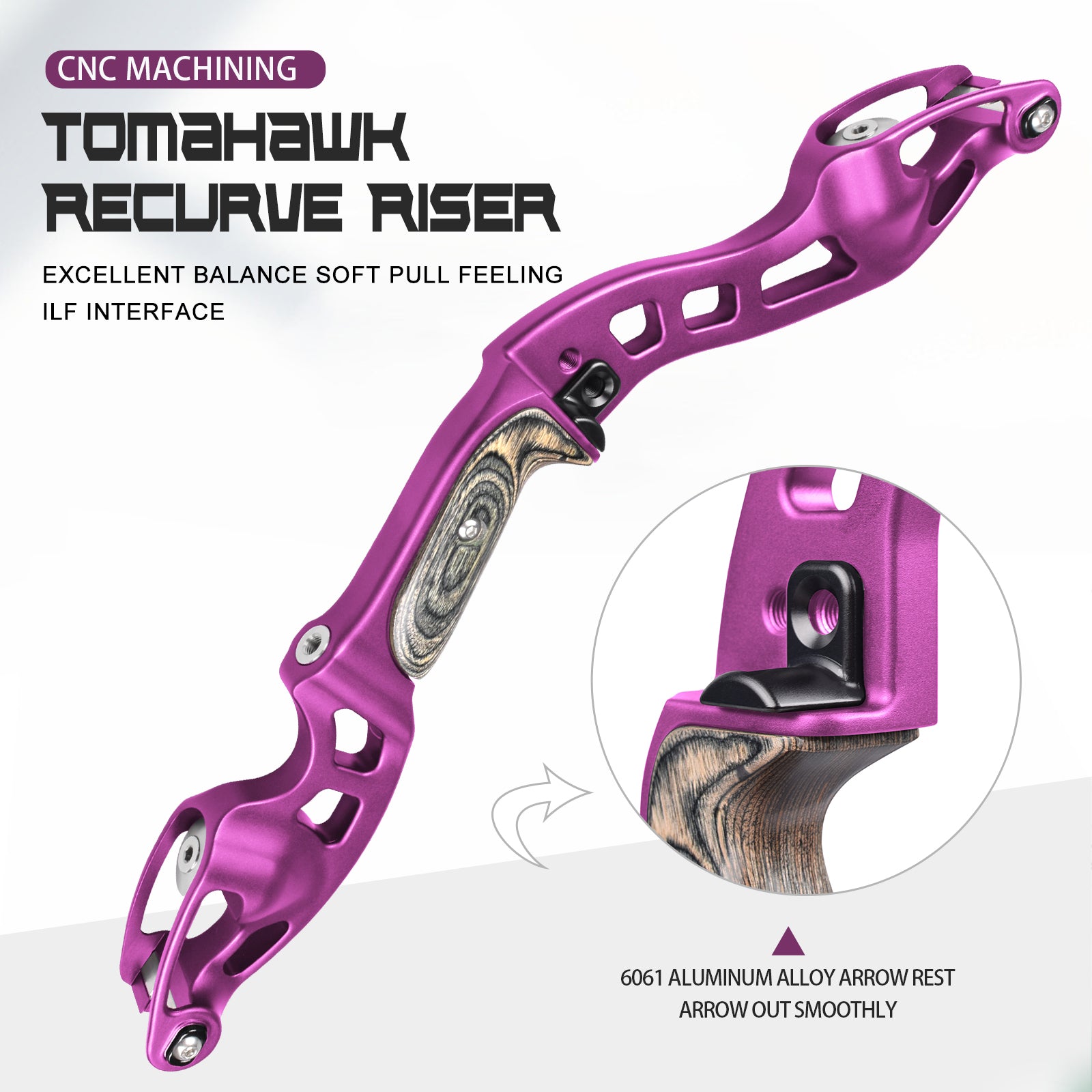 ET-10 TOMAHAWK 19" ILF Aluminium Recurvebogen-Riser, rechts