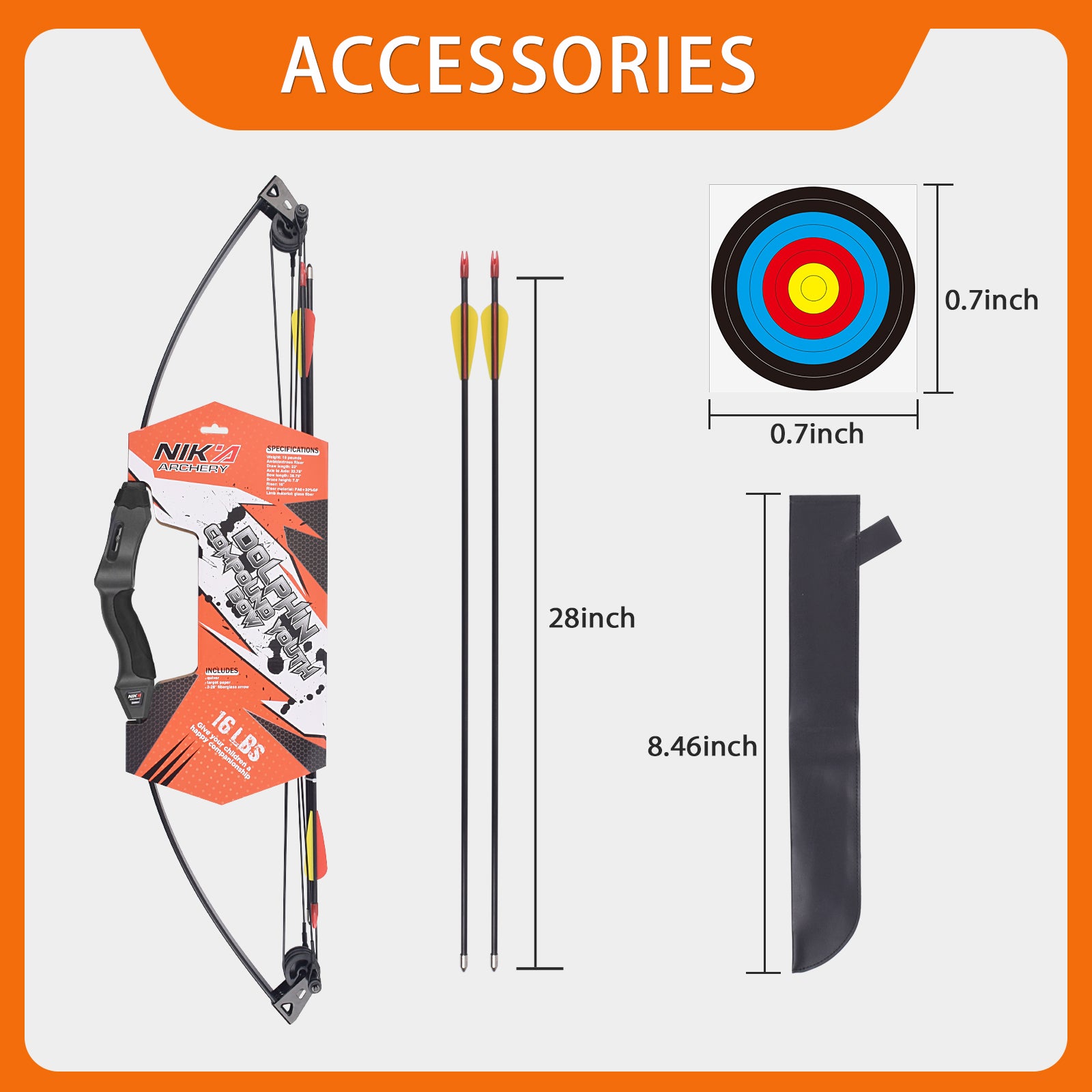16LBS Compound Bow and Arrow Set Outdoor for Youth Children Junior Archery Beginner