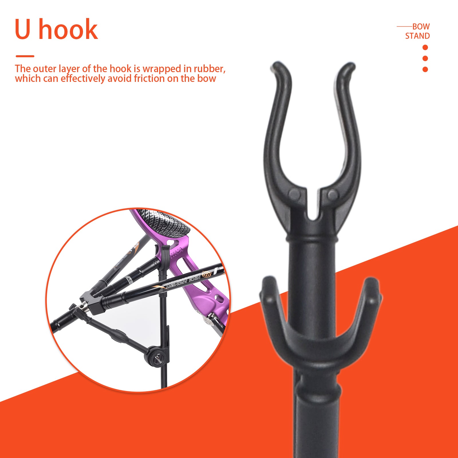 Portable Bow Stand Archery Accessory Recurve Bow Stand Holder Folable Fiberglass Bow Rack Bolding Bow