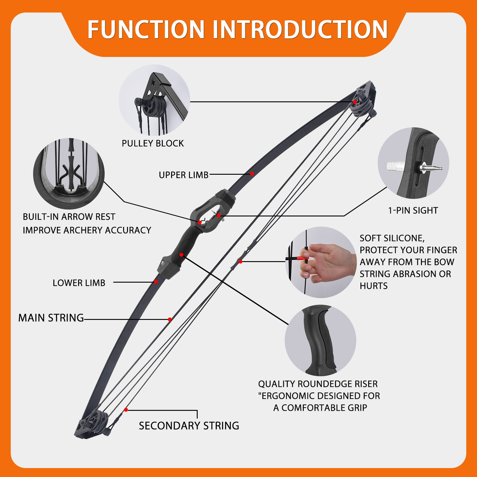 16LBS Compound Bow and Arrow Set Outdoor for Youth Children Junior Archery Beginner