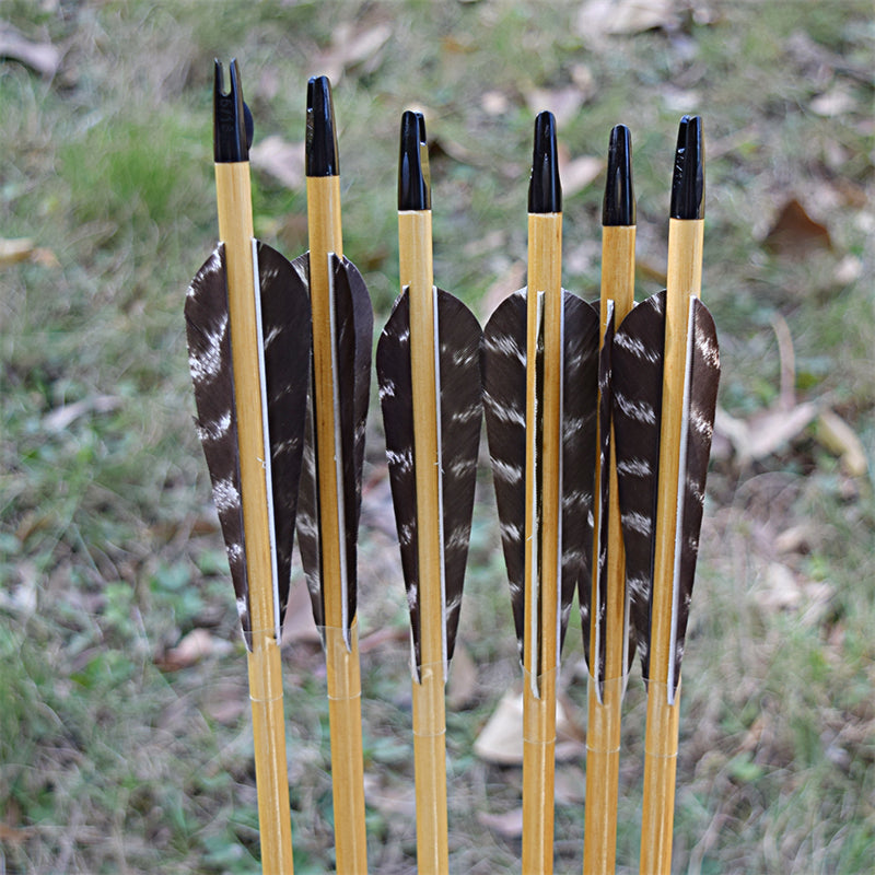 22-34 inch Wooden Arrow With Feather Archery Traditional Bow Shooting