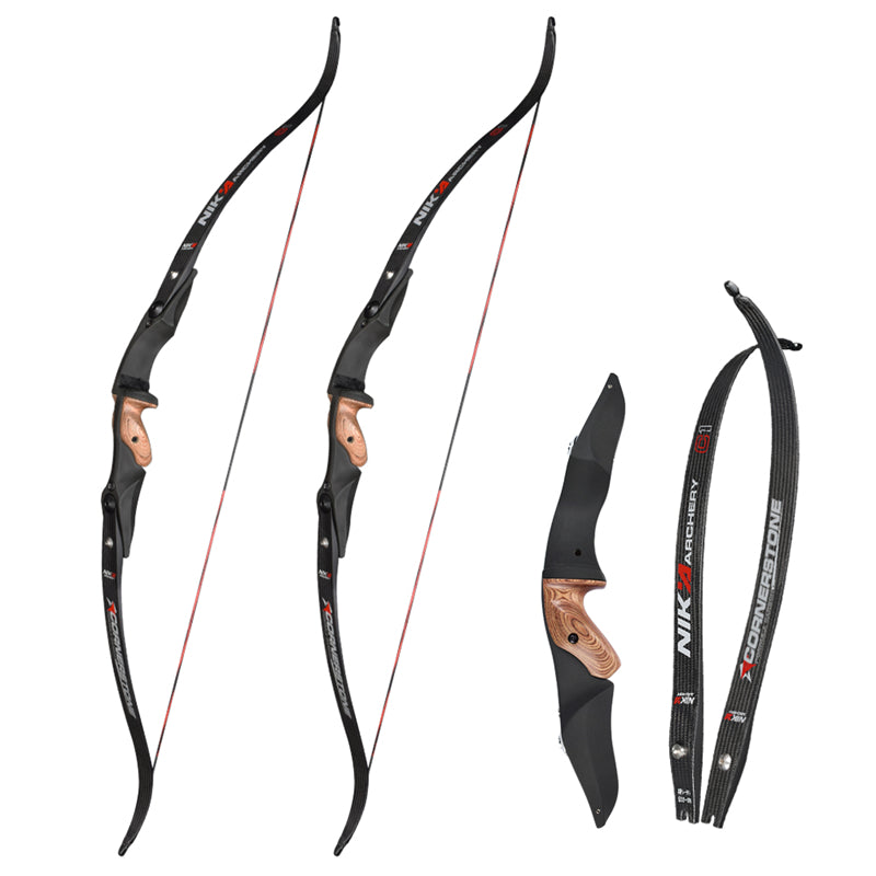 60 Zoll Bogenschießen Recurve Bogen 17 Zoll ET-1 ILF Riser Holz Magnesiumlegierung Griff mit 14-50LBS C1 Kohlefaser Gliedmaßen