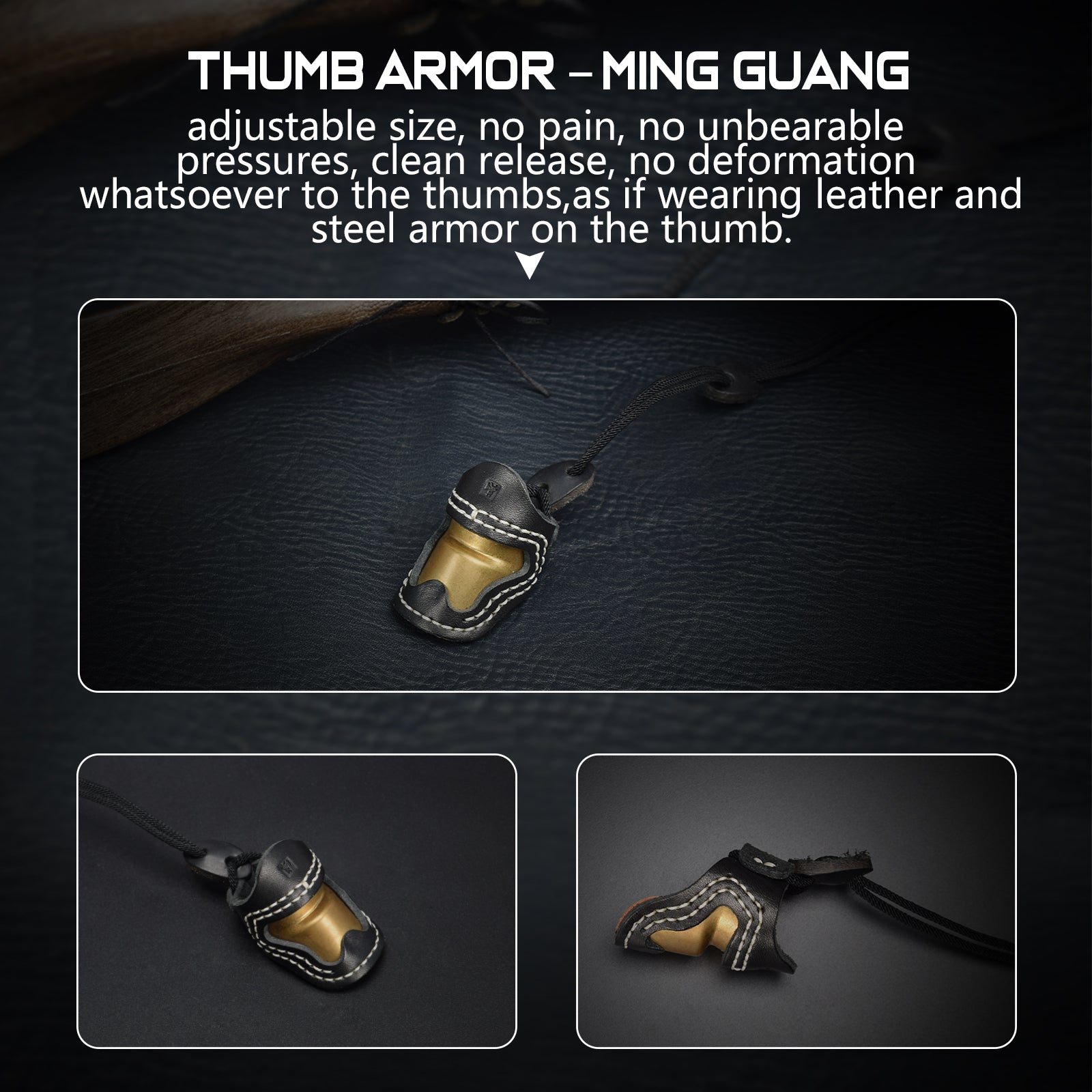 Armor Ming Guang Archery Thumb Ring And Wrist Strap Archery Finger Protector