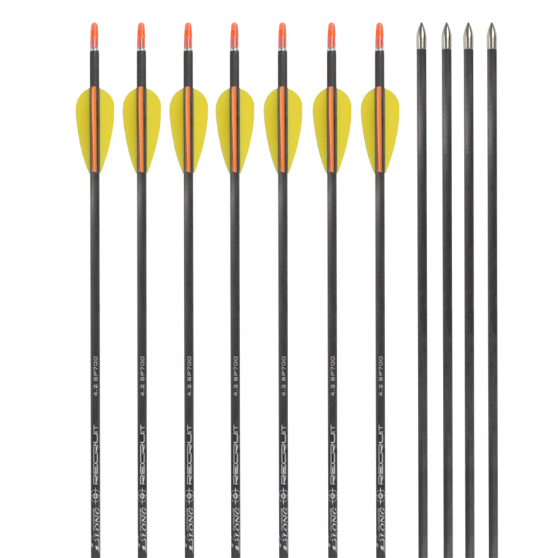 22-34 Zoll ID 4,2 mm SP600 Pure Carbon Pfeil 12 Stück
