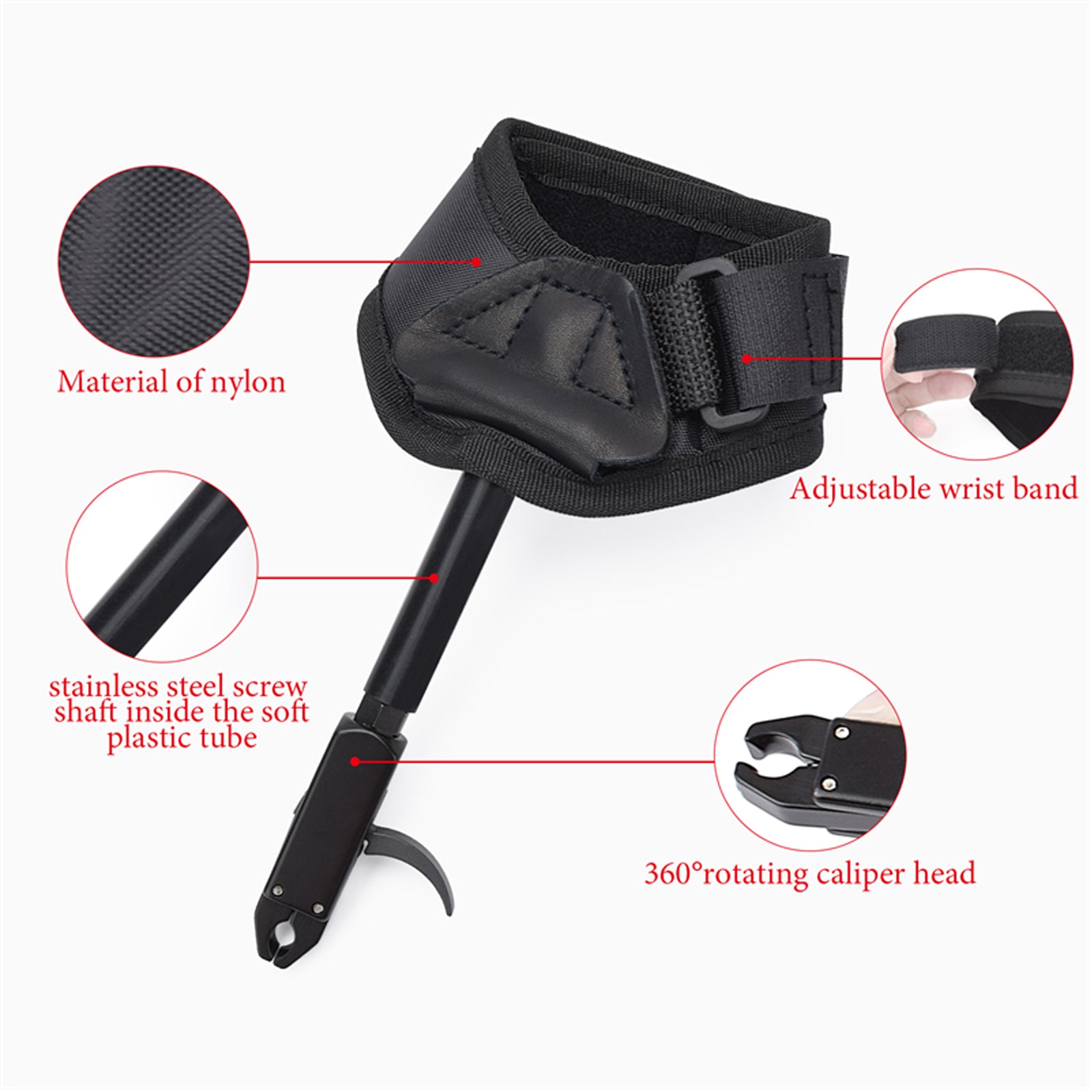 Black Archery Caliper Release Aid Trigger Wrist Strap US