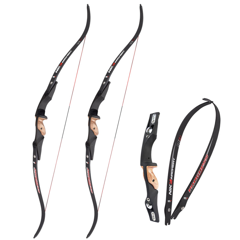 60" Archery Recurve Bow ET-1 ILF 17” Riser with N3 Carbon Fiber Limb Recurve Bow Limbs 20-48 lbs for Right Hand