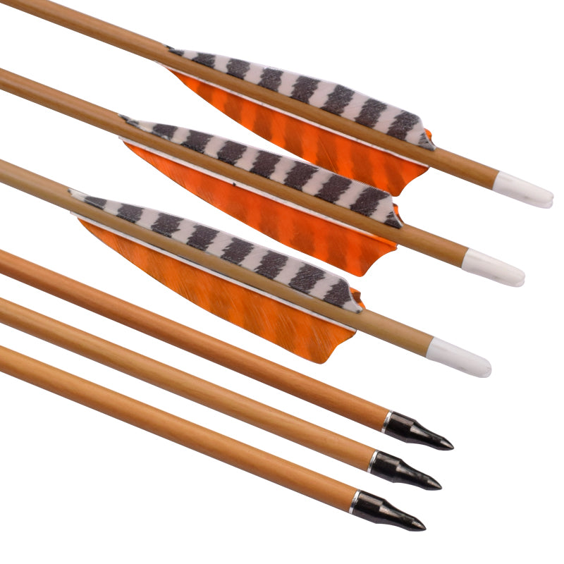 Flechas de carbono para tiro con arco, plumas de pavo, 20 "-32", 12 Uds.