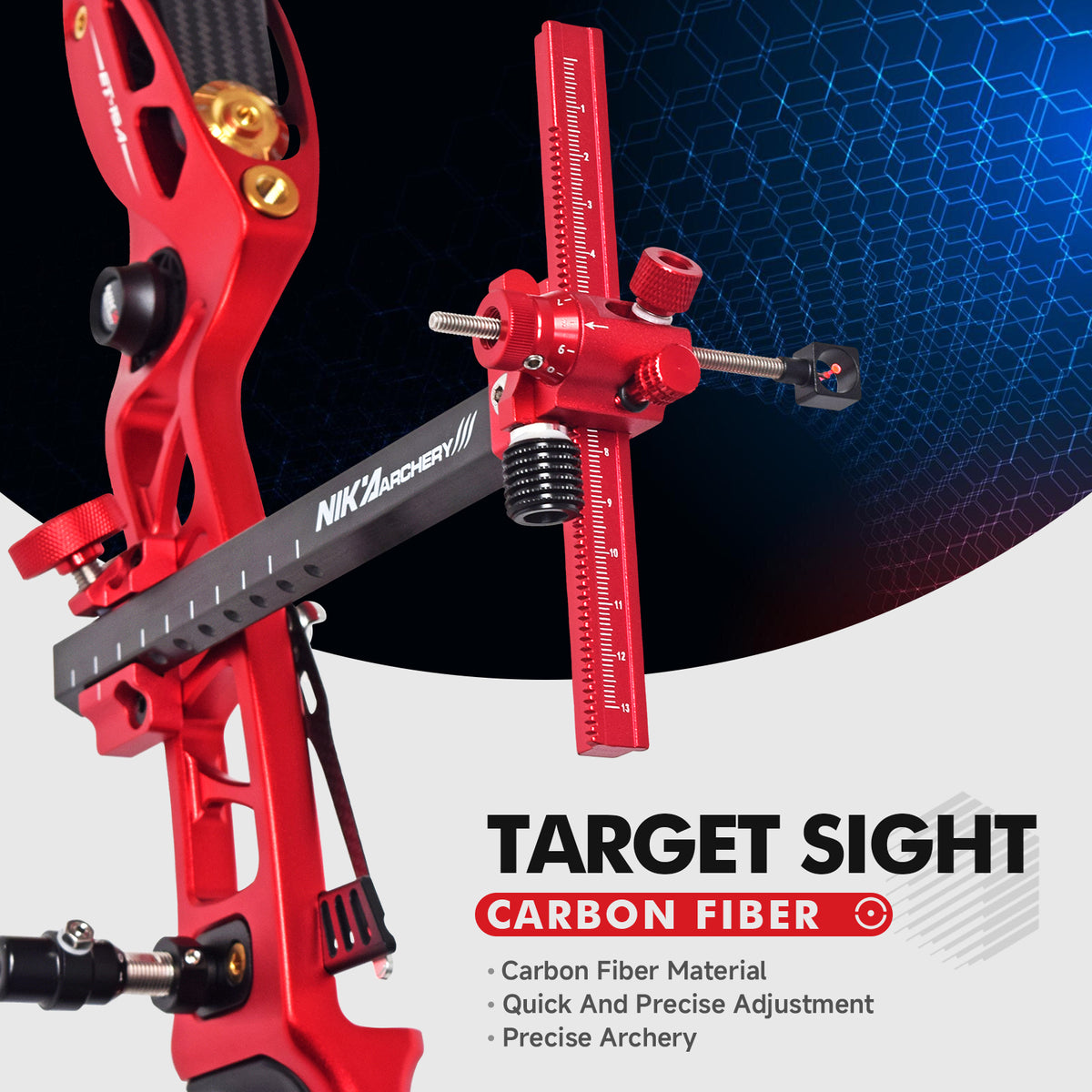 Nika Archery SG07 9inch Carbon Recurve Sight RH