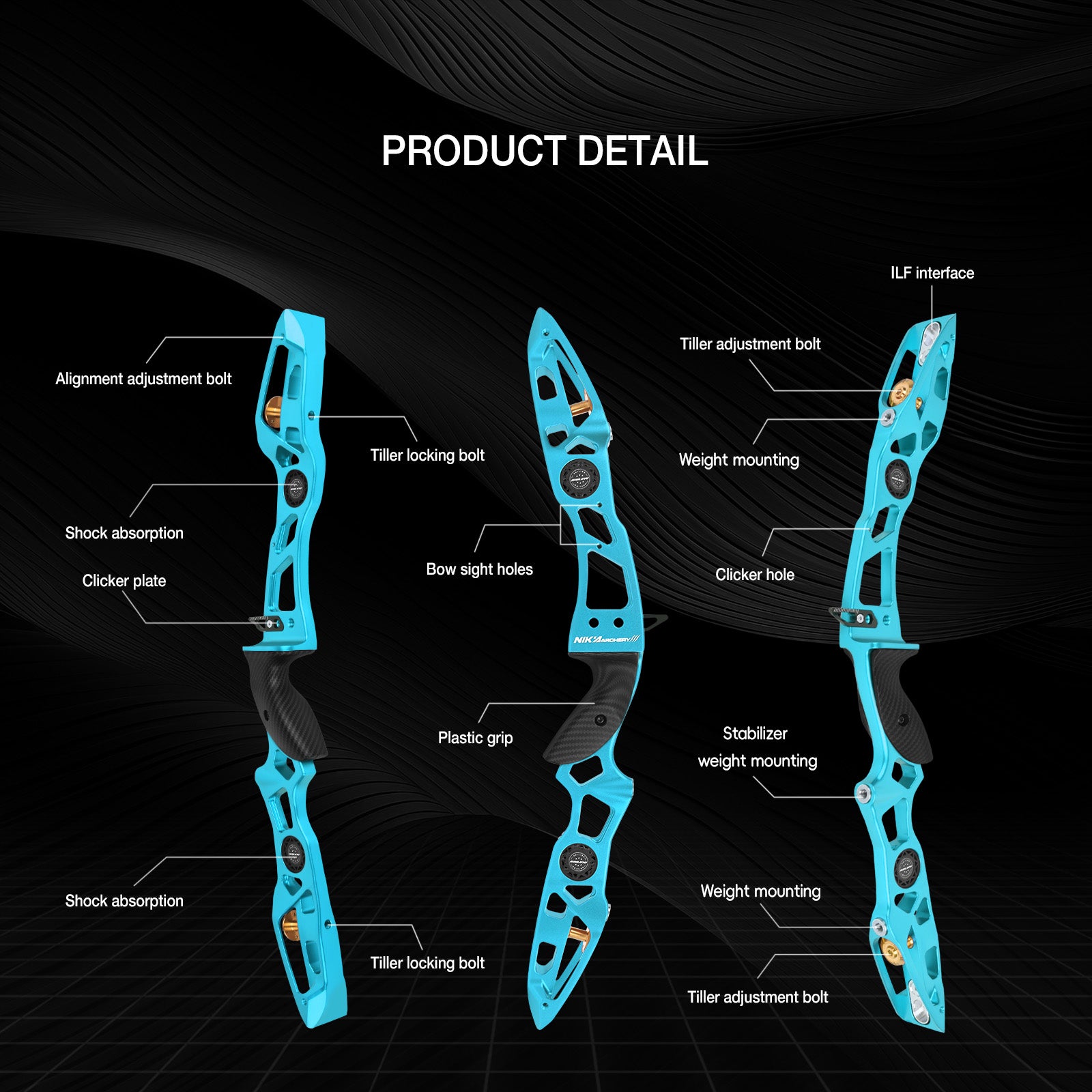 ET-13B RH ILF 23inch Recurve Bow Risers