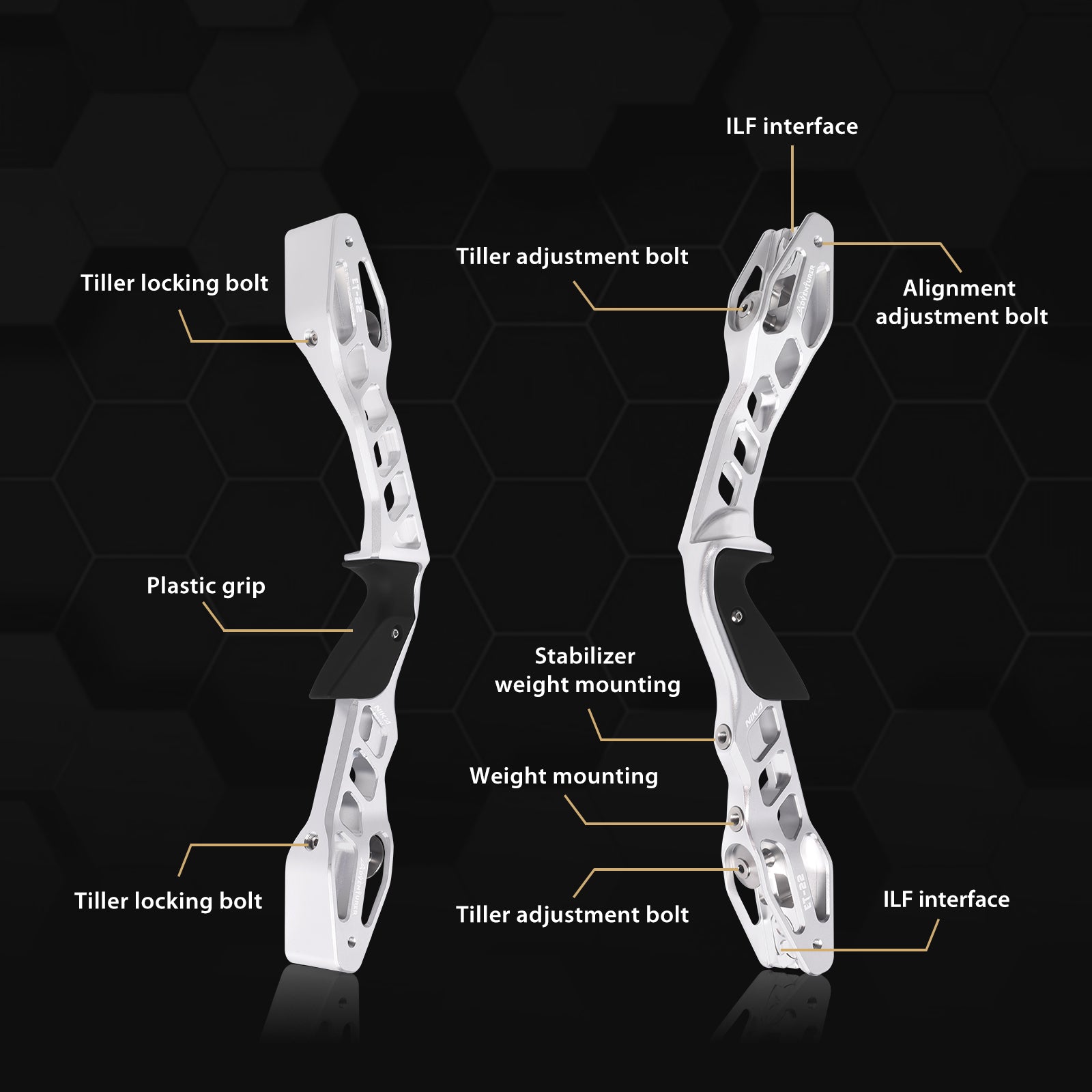 Nika Archery ET-22 Adventurer 19inch ILF Recurve Riser RH