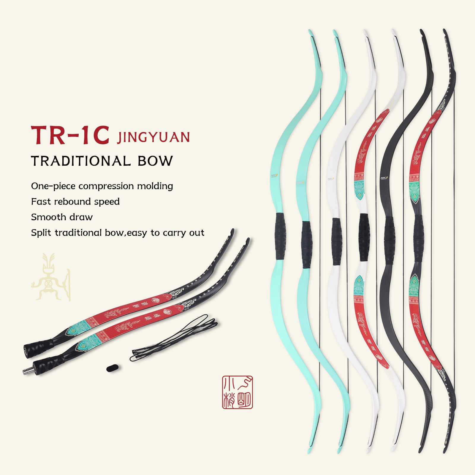 MING XIAOSHAO 52inch Carbon Fiber Traditional Bow