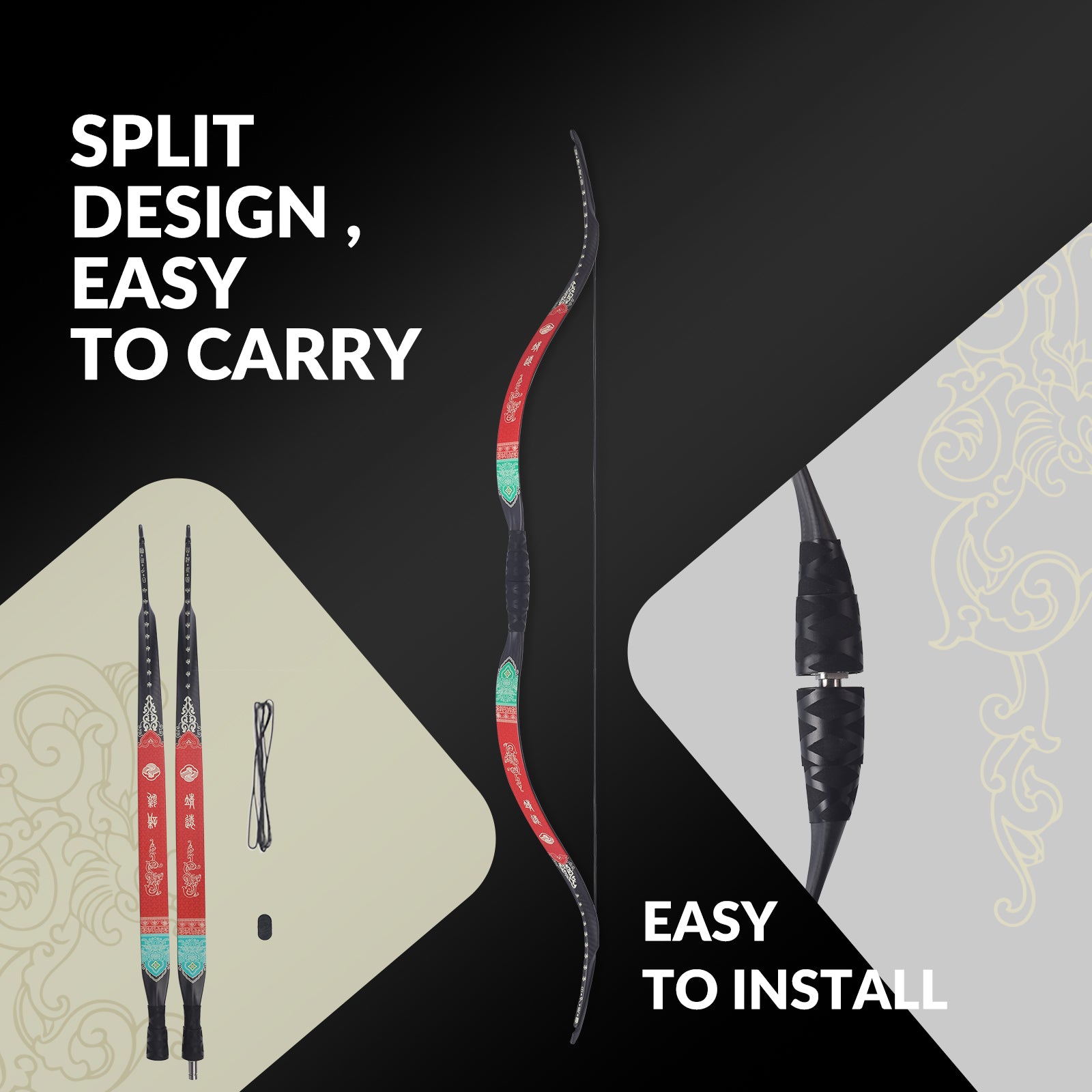 MING XIAOSHAO 52inch Carbon Fiber Traditional Bow